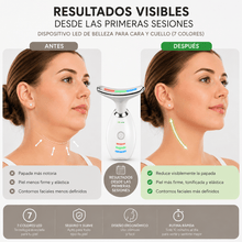 Cargar imagen en el visor de la galería, Masajeador de cara, cuello y papada con vibración y LED - Beautycel
