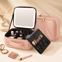 Cargar imagen en el visor de la galería, ✨💄 Organizador de maquillaje portátil con espejo LED 💄✨
